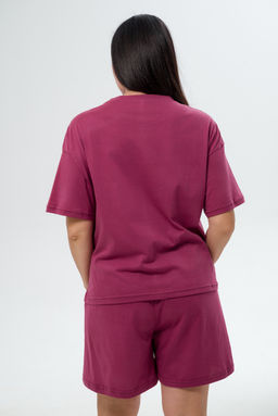 Пижама женская из кулирки Дива брусника макси - Амадэль фото 4