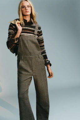 CHECKED WOOL BLEND JUMPSUIT - Zara фото 3