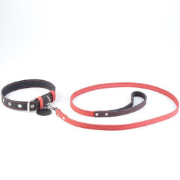 Комплект : ошейник (36-56х2.5 см) и поводок (130х1.5 см), цвет чёрный и малиновый - Пушистое счастье фото 6