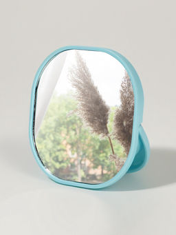 Зеркало карманное «Узор», с подставкой, 8×8 см, голубое