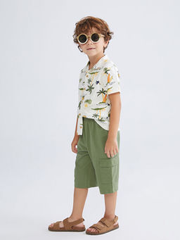 Bask?l? Erkek ?ocuk G?mlek ve ?ort 2li