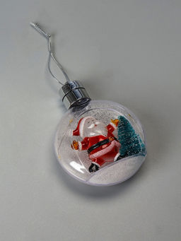 Ёлочный шар Дед Мороз, 5 LED, от батареек, свечение тёплое белое - Luazon lighting фото 12