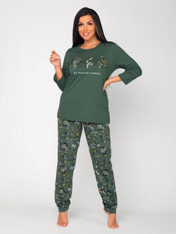 Пижама женская кулирка с брюками "ФИБИ" ЗЕЛЕНЬ