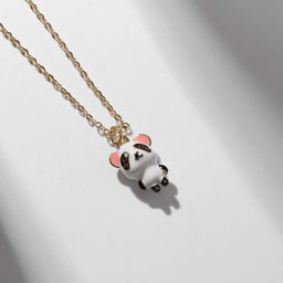 Кулон на цепочке «Прелесть», панда милый, бело-чёрный в золоте, 40 см