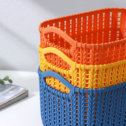 Корзина для хранения с ручками Плетение, пластик, 241613 см, персиковая - Simaland фото 4