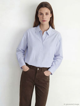 ?izgili Poplin Kad?n G?mlek