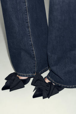 VELVET SLINGBACK SHOES WITH BOW