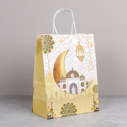 Цена за 12 шт. Пакет подарочный набор 12 штук 27х21х11 см Мусульманский / M364-3/4 /уп 50/ - Галеонтрейд фото 5