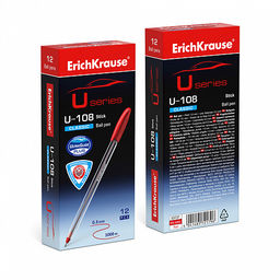 Цена за 50 шт. Ручка шариковая ErichKrause U-108 Stick Classic 1.0, Ultra Glide Technology, цвет чернил красный (в коробке по 50 шт.)  фото 7