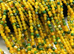 Бусины из агата тонированного шарик 6мм желто-зеленый, 37см, 60 бусин Радуга камня