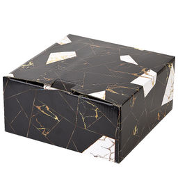 Блюдо 3-х ярусное Черный мрамор 25*25*32,5 см (подарочная упаковка) - Nouvelle home фото 2