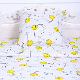 Постельное бельё 1,5сп Смайлы, 150х210см, 150х210см, 70х70 см, бязь, 120 г/м, хлопок 100% - Атра фото 3