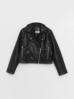 Deri G?r?n?ml? K?z ?ocuk Mont