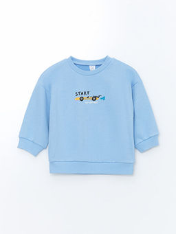 Bisiklet Yaka Bask?l? Erkek Bebek Sweatshirt ve E?ofman Alt 2li Tak?m - Waikiki фото 2
