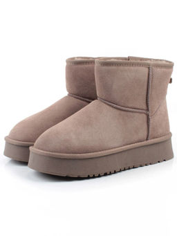 04-PF8521-4 GRAY/BEIGE Угги женские (натуральная замша, 100% шерсть)