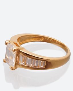 Diamantaire. Кольцо со вставками из кубических цирконов различной формы и размера,19