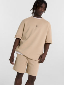 Комплект мужской бежевый с принтом и надписью "made for sunshine" сафари +печать1 191032