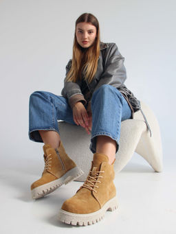 Ботинки 228.V.1541be. светло-желтый замша/Шерсть