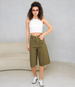 Джинсовые шорты #КТ3256, хаки