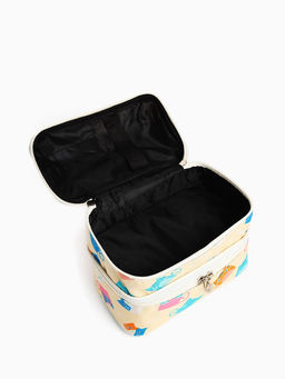 Косметичка - органайзер на молнии, с отделами, с рисунком, бежевая