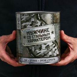 Подарочный набор Мужчине со стальным характером: чай 50 г, кружка 350 мл, орехи 300 г, крекер 70 г - Simaland фото 3