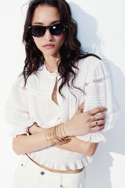 Blusa de algod?n con jaretas - H&m фото 4