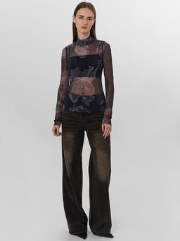 Джемпер женский черный из сетки - Mark formelle фото 3