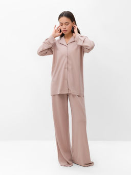 Костюм женский: рубашка, брюки, топ, KAFTAN Base, размер 46, пудровый