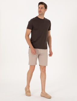 Bej Slim Fit Dokuma _ort