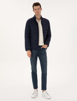 Lacivert Kapitone Basic Mont