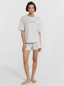 Комплект домашний Mark Formelle x Ольга Бузова серый с надписью "Зачем переживать, если можно не переживать"