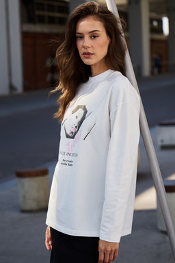 Лонгслив оверсайз с принтом