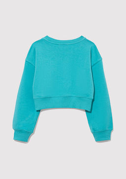 Smile More Bask?l? Yesil Sweatshirt - Mavi фото 3
