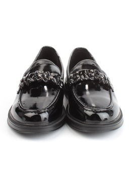 03-DYL140-2 BLACK Лоферы женские (натуральная кожа)