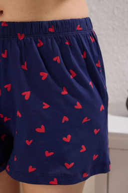 Trendyolmilla Beyaz %100 Pamuklu Kalpli Dantelli Ip Ask?l? Sortlu Orme Pijama Tak?m? THMSS24PT00106  фото 26