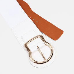 Ремень женский, ширина 8 см, на резинке, пряжка металл, цвет белый - Simaland фото 3