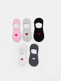 Kalp Desenli K?z ?ocuk Babet ?orap 5li