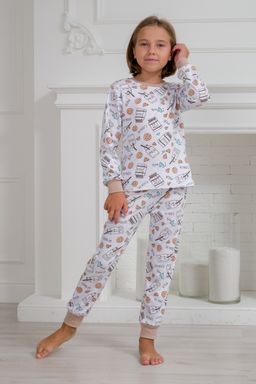 Пижама детская из интерлока Потешка молоко бежевый - Амадэль фото 3