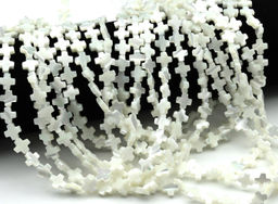 Бусины из перламутра форма 8*8мм цв.белый, 39см, 45 бусин Радуга камня