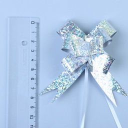 Цена за 20 шт. Бант - бабочка №1.8, серебро