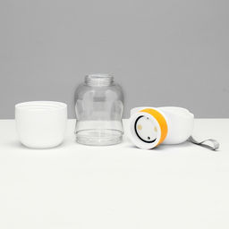 Поилка прогулочная 585 мл+контейнер для корма, жёлтая - Пижон фото 5