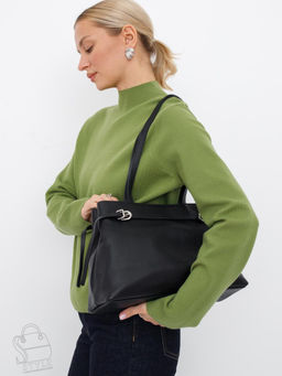 Сумка женская кожаная 8021-2S black Velina Fabbiano-Safenta