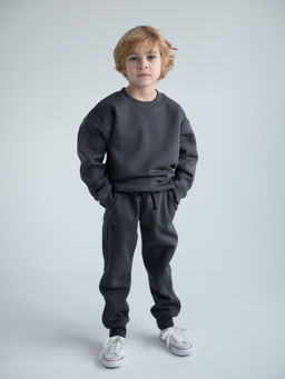 Костюм детский трикотажный с начёсом, тем.серый