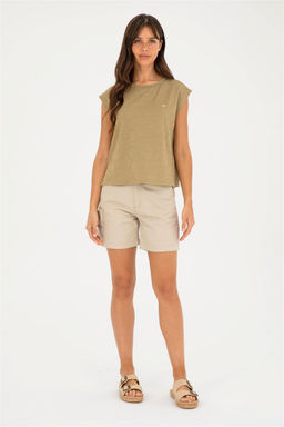 U. S. Polo Assn / Женская футболка цвета хаки - U.s. polo assn фото 4