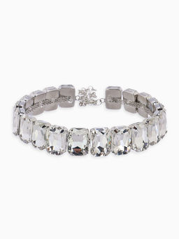 Чокер-колье Сияние соло, цвет белый в серебре, 36 см