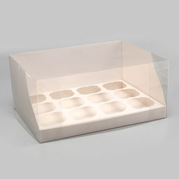 Коробка для 12 капкейков белая, 31×24×14 см