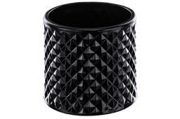 Банка д/хранения 270 мл 8,5*8,5*14 см с крышкой "Ромбики", черный, стекло