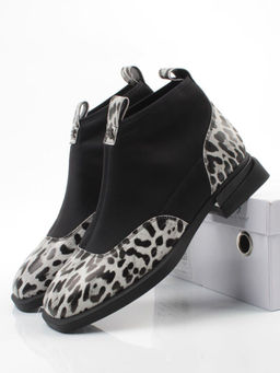 01-B44B-81H WHITE/LEOPARD Ботинки демисезонные женские (натуральная кожа, текстиль, байка) - Фабричный китай фото 16