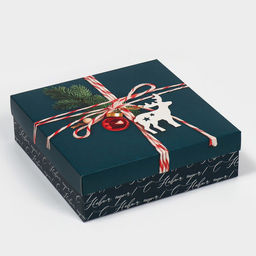 Коробка новогодняя складная «Новогодняя посылка», 26 х 26 х 8 см, Новый год