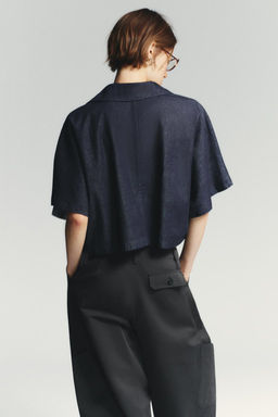 TRF DENIM SHIRT WITH POLO COLLAR - Zara фото 5